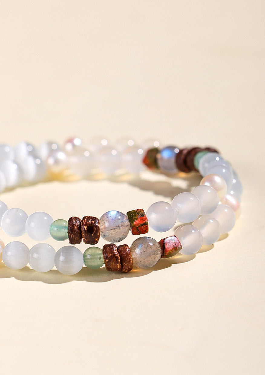 Planderful Fortune's Favor Bracelet – Elegant Pearl and Opal Design