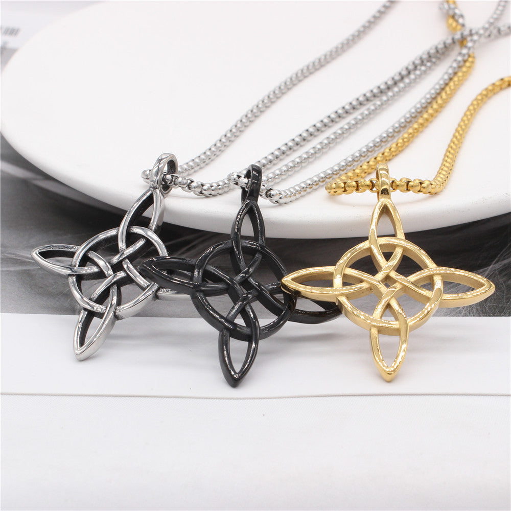 Planderful Titanium Steel Pendant Unisex Viking Celtic Design With Protection Statement For Men And Women