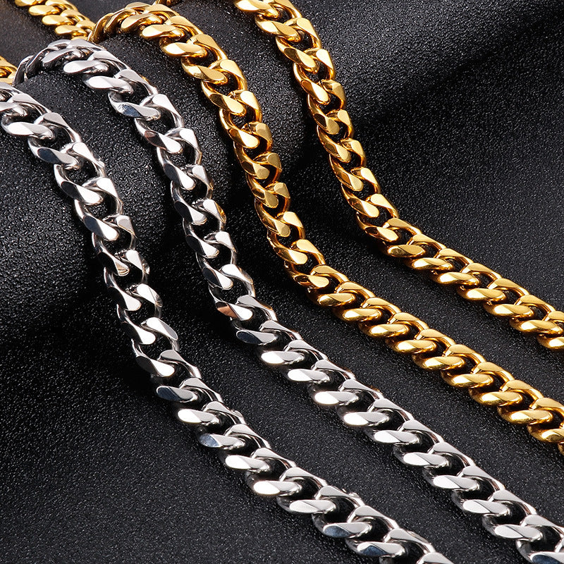 Titanium Steel Necklace, Cross Anchor Pendant, Stainless Steel Men's Pendant