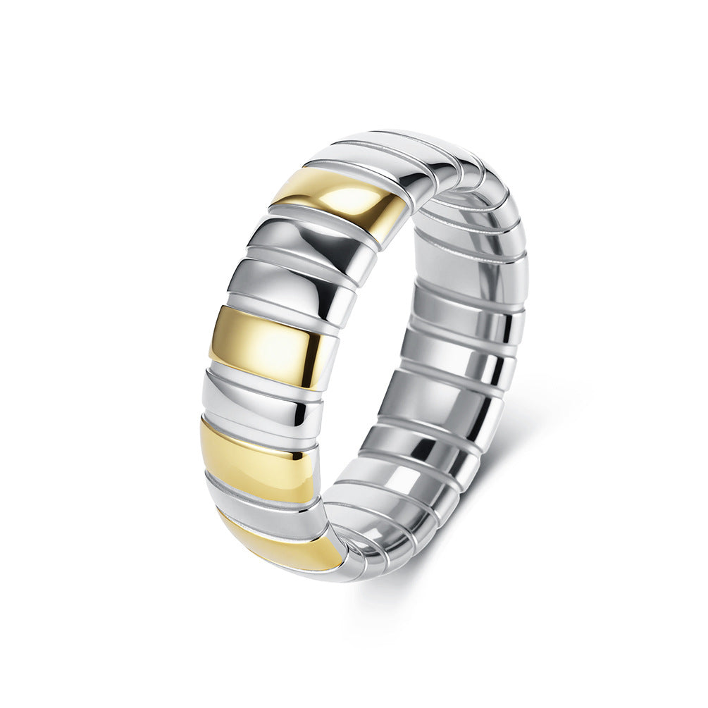 Neutral Stainless Steel Plated K Gold Minimalist Ring