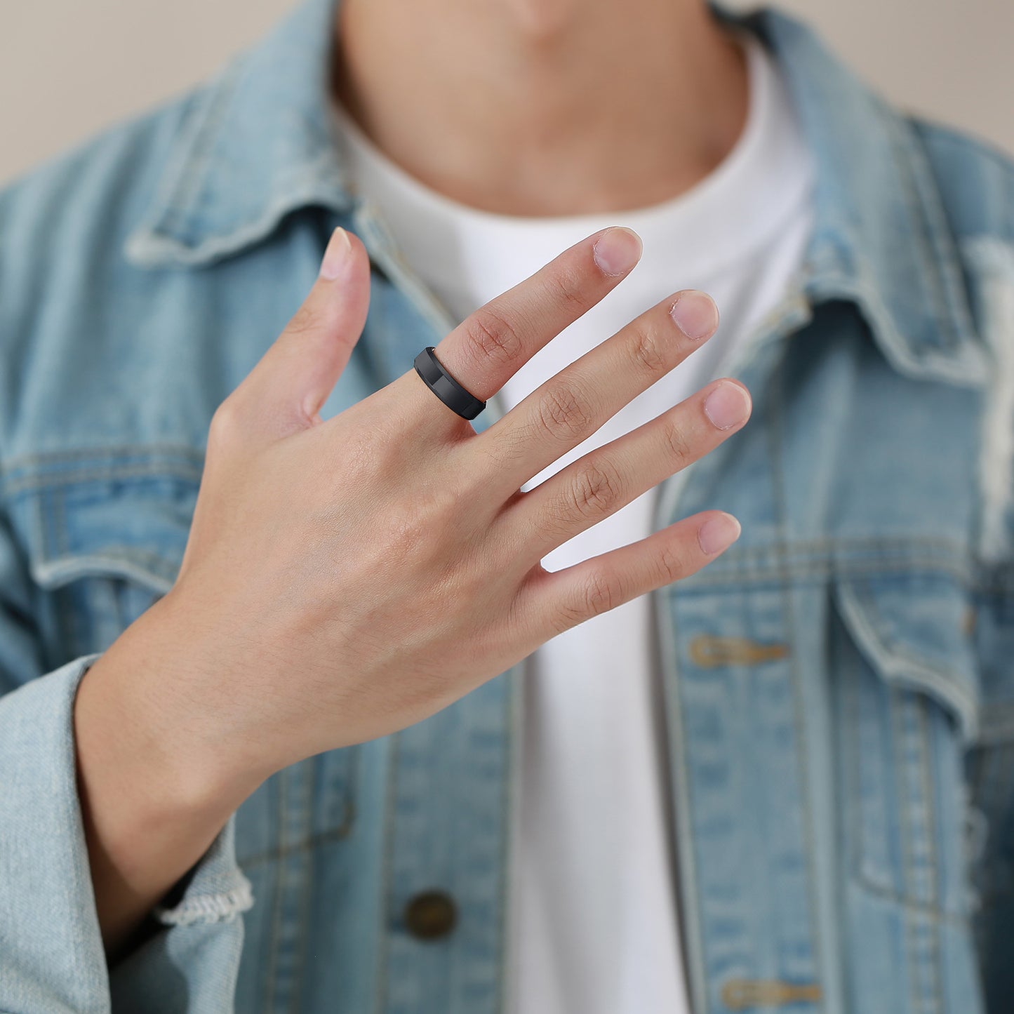 New Jewelry Wholesale Tungsten Steel Men's Ring Korean Edition