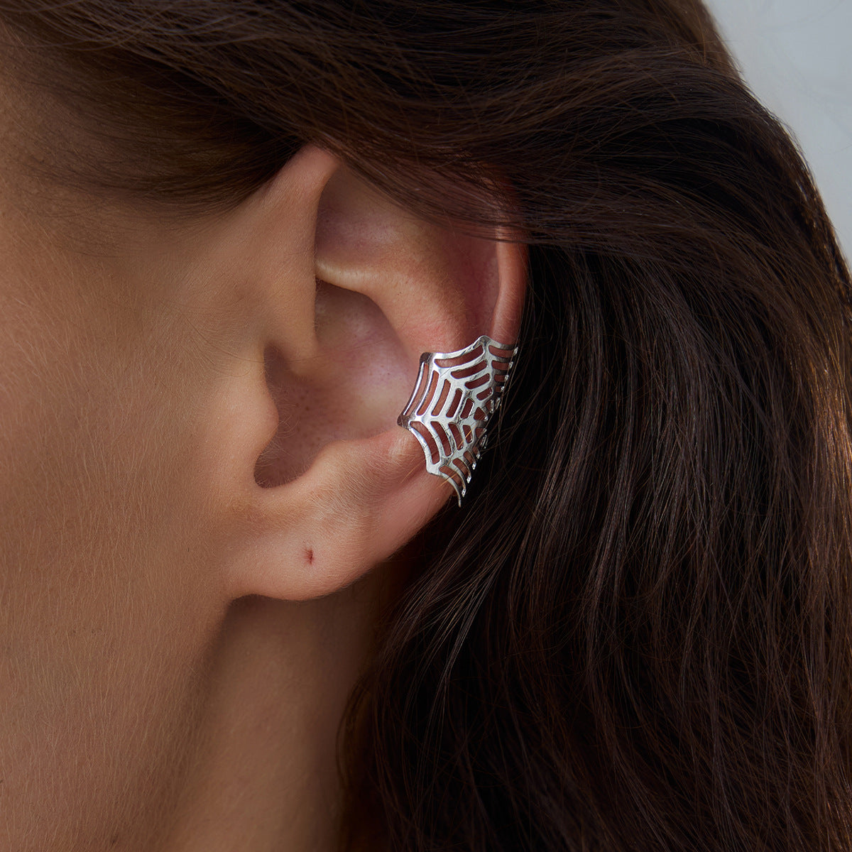 Gothic Ear Clip Earrings Bone Clip By Planderful Vienna Verve Halloween Spider Web Punk Jewelry For Alternative Fashion