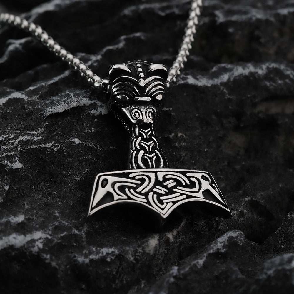 Celtic Viking Wolf Stainless Steel Pendant Necklace