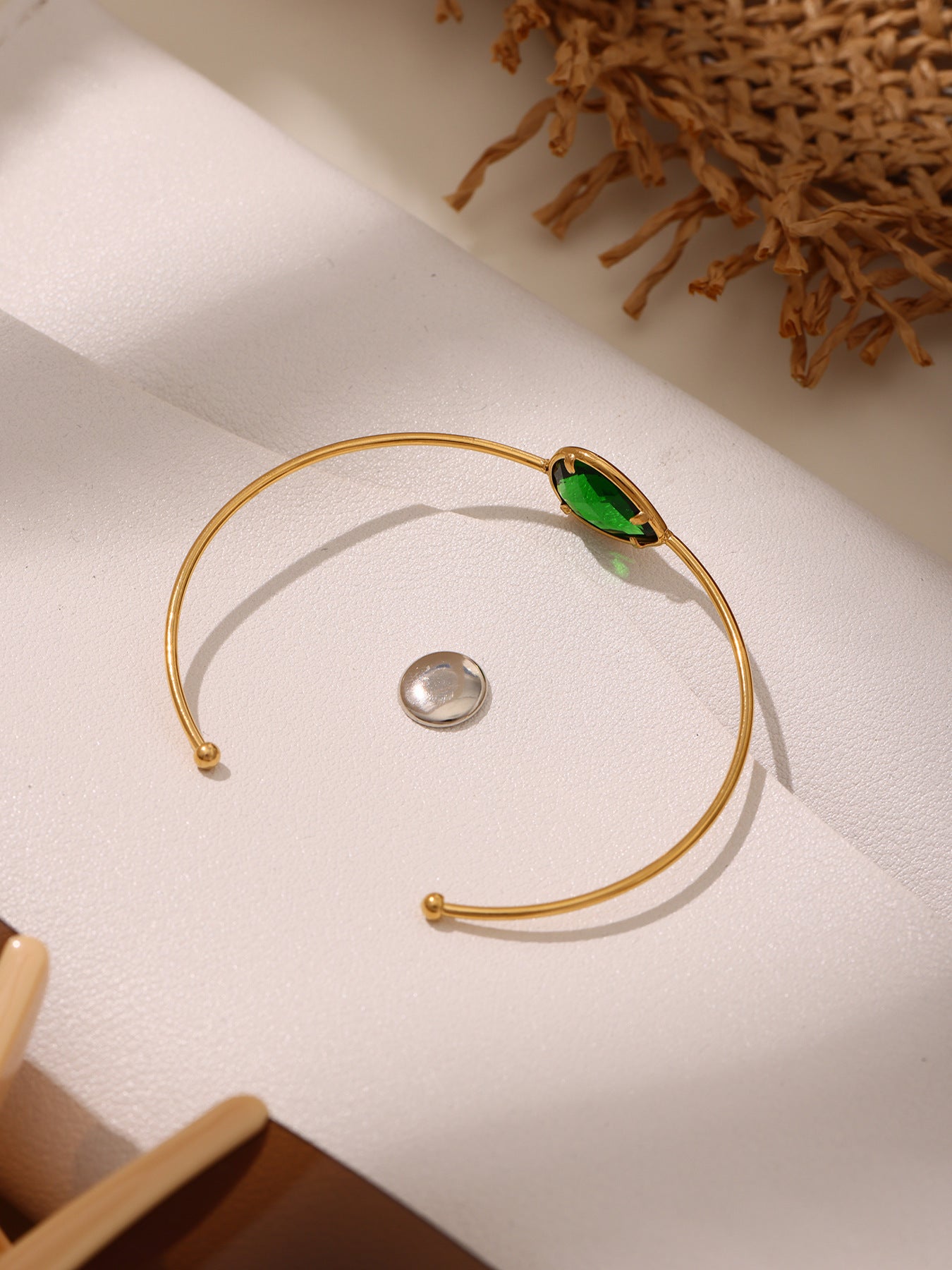 Planderful Water Drop Czech Glass Bracelet For Her 18K Gold