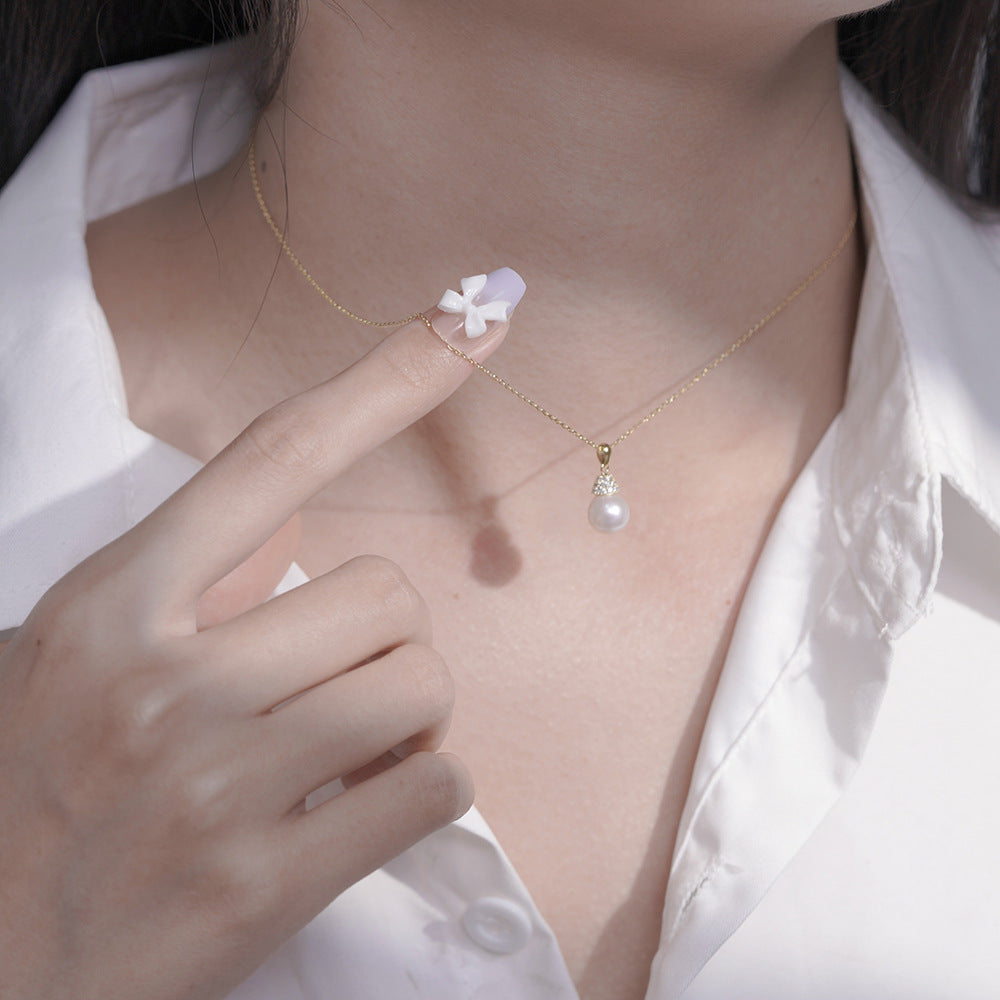Pearl Pendant 925 Sterling Silver Necklace Women's Advanced Collarbone Chain