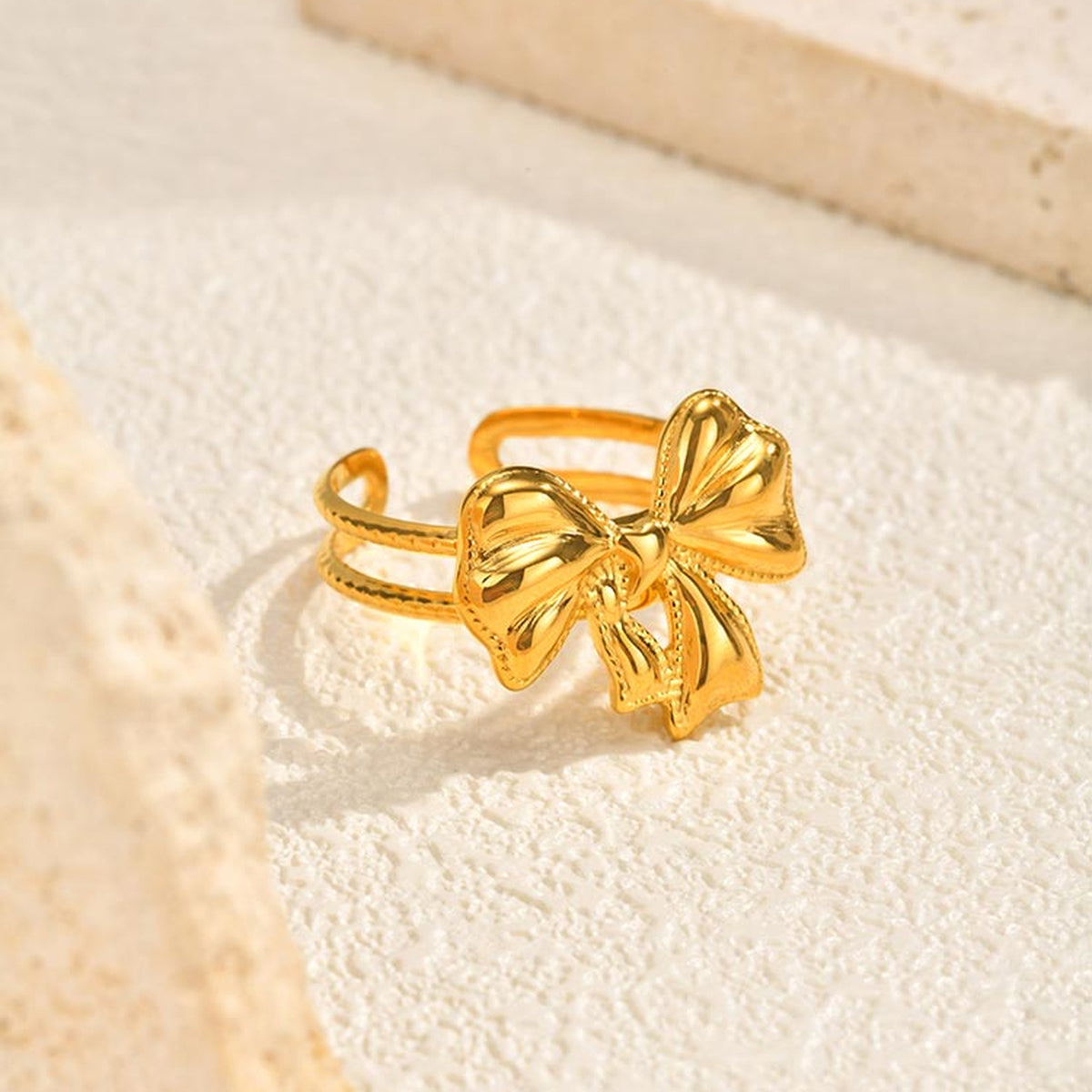 Stainless Steel Cold Wind – Butterfly Heart-Shaped Open Ring