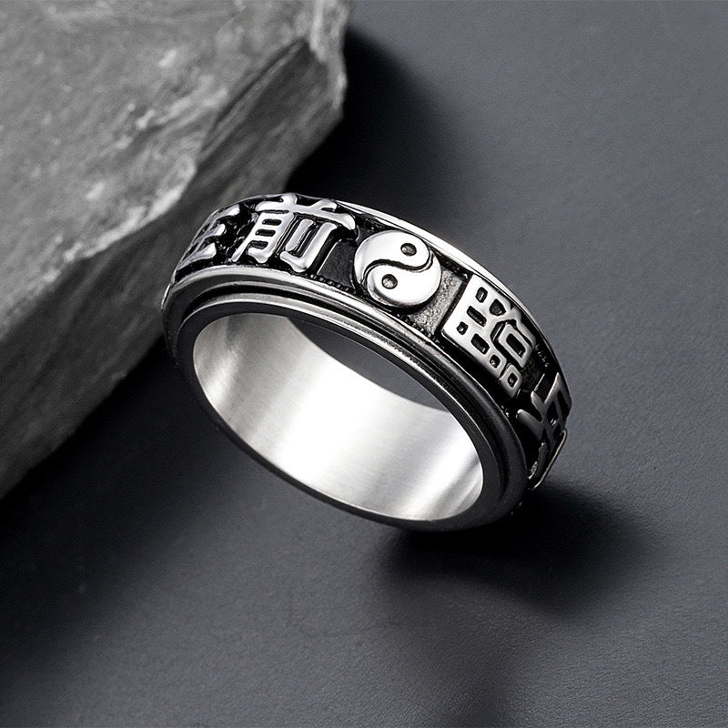 Planderful Rotating Titanium Ring For Men Bold Stylish Everyday Genie Jewelry With Personalized Engraving