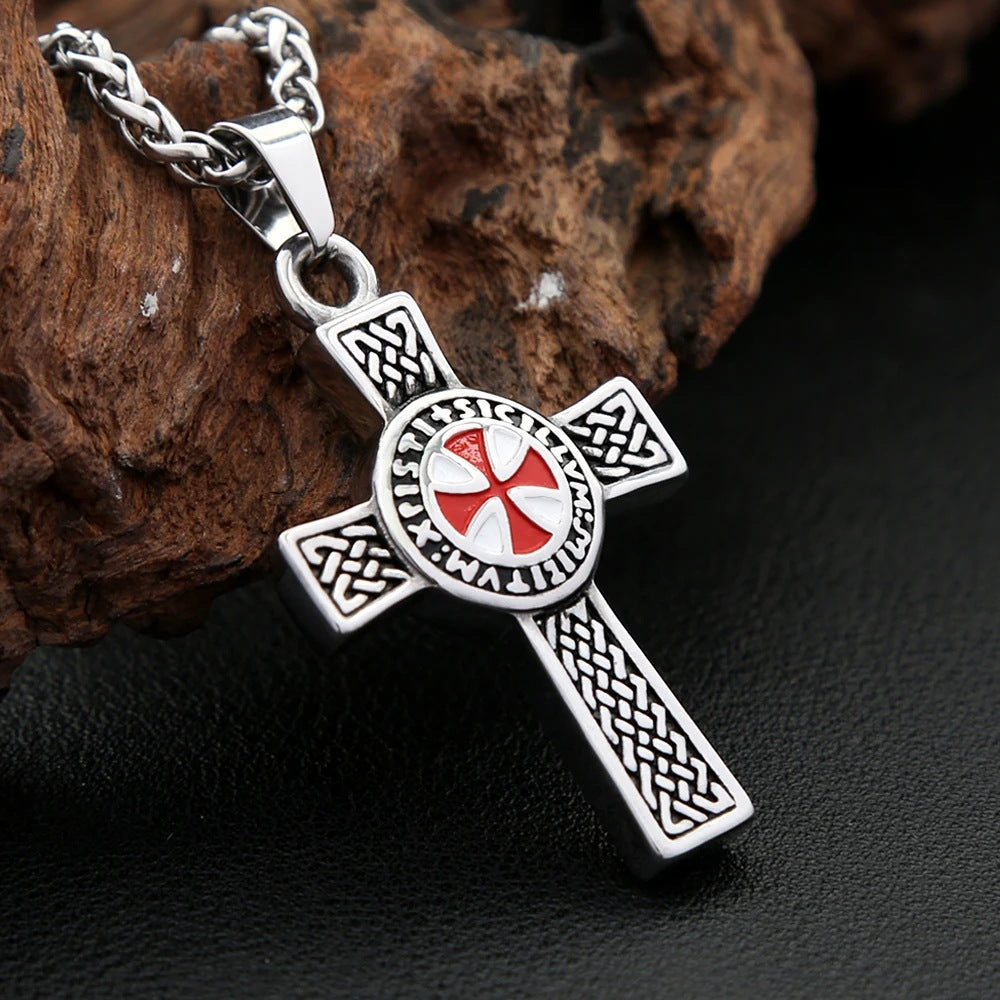 1. Planderful Cross Pendant Necklace for Men Double Sided Vintage Style Stainless Steel Jewelry