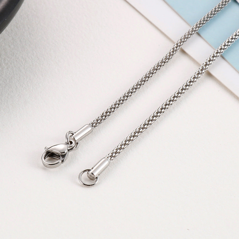 Korean Dongdaemun Clavicle Chain Necklace Design Titanium Steel Corn Chain Necklace