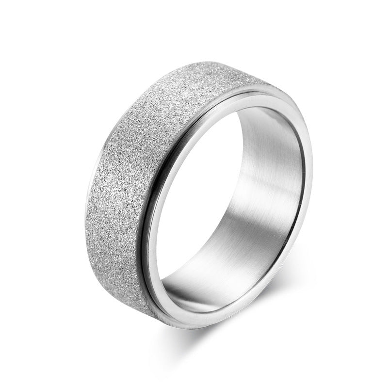 Titanium Steel Rotary Ring K Gold Anxiety Reliever for Men