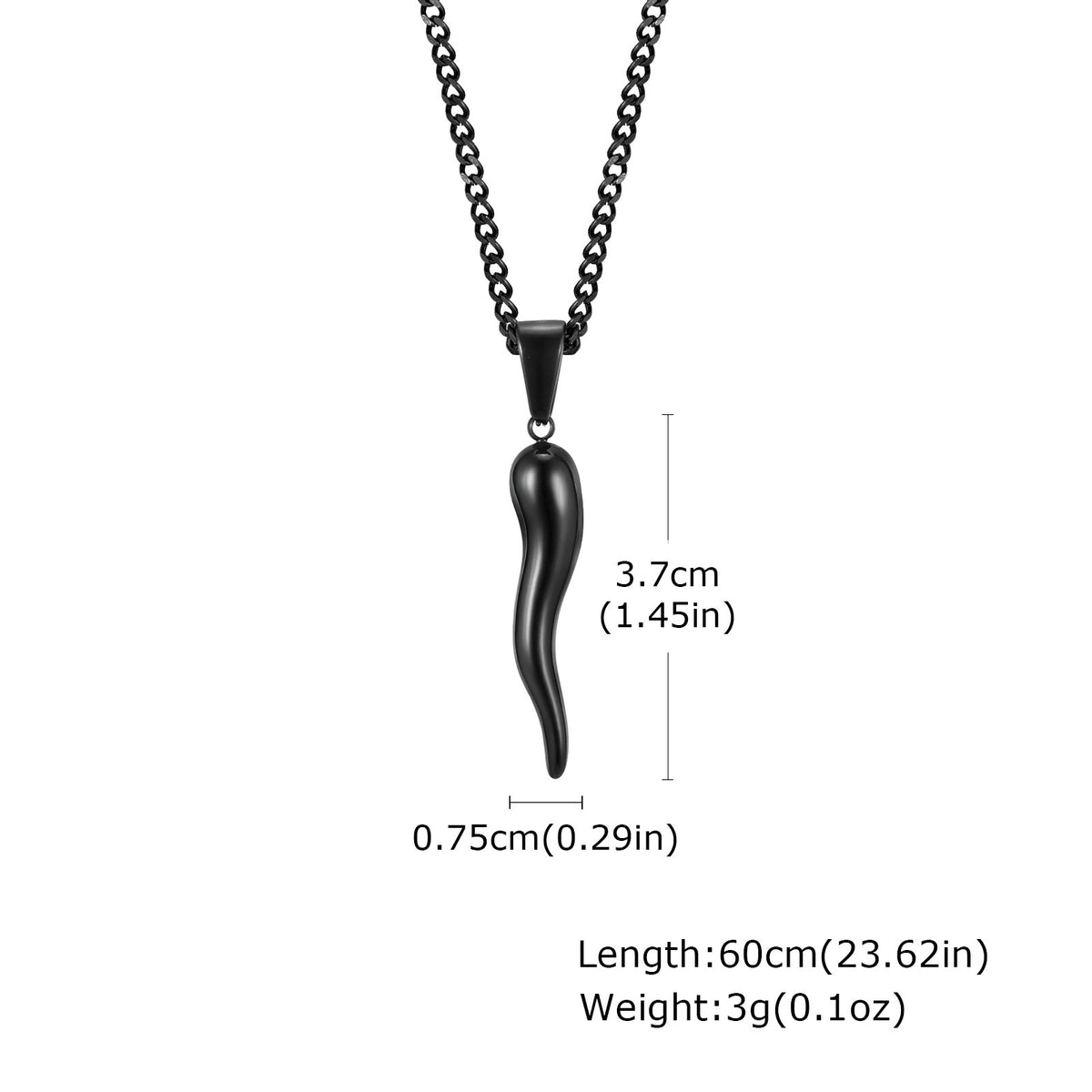 Black Stainless Steel Necklace for Men