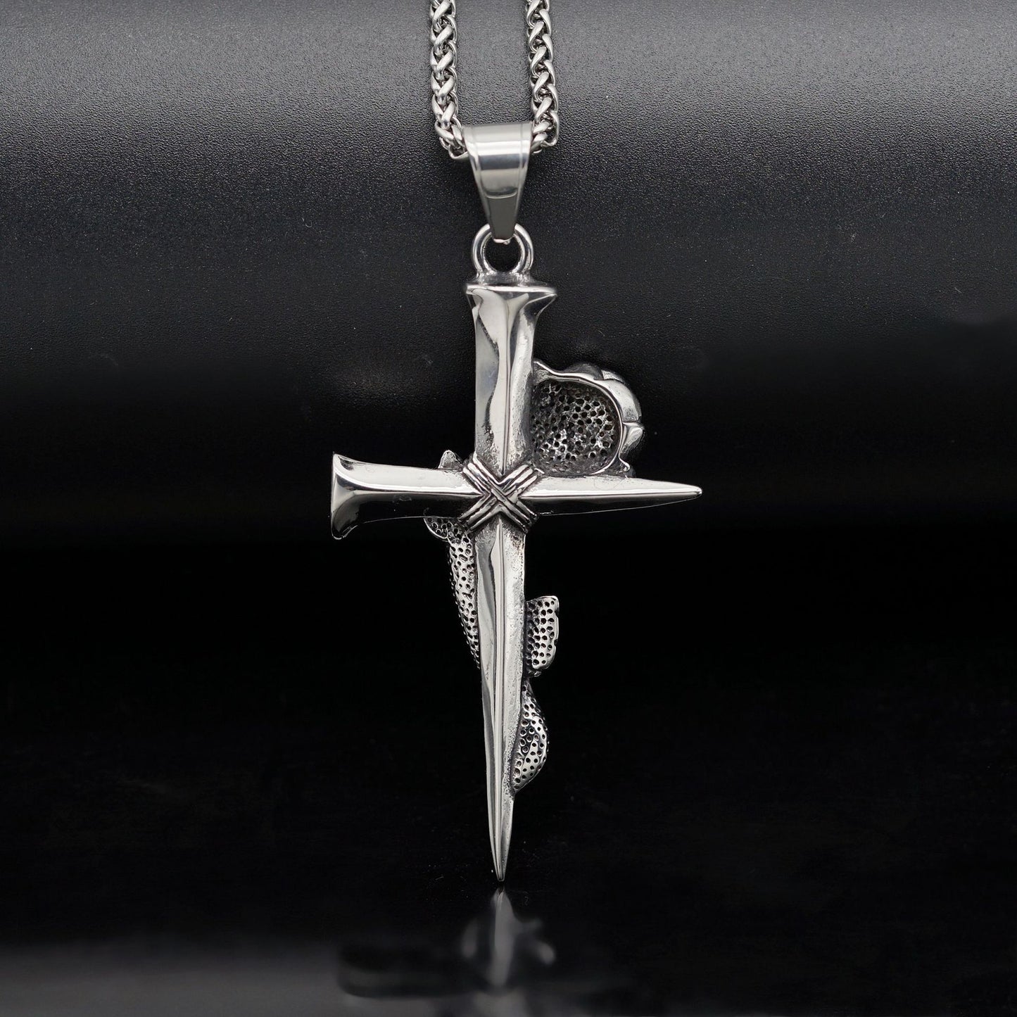 Steel Necklace – Vintage Cross Pendant