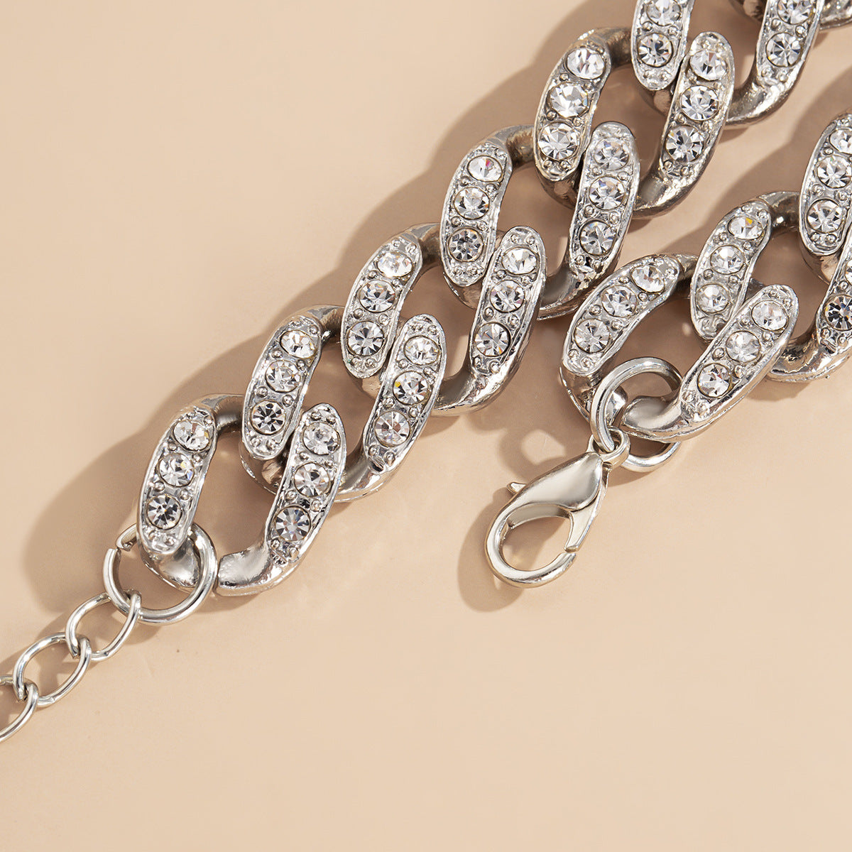Planderful Vienna Verve Cuban Link Bracelet Set For Women Dark Zircon Punk Stacked Chains Statement