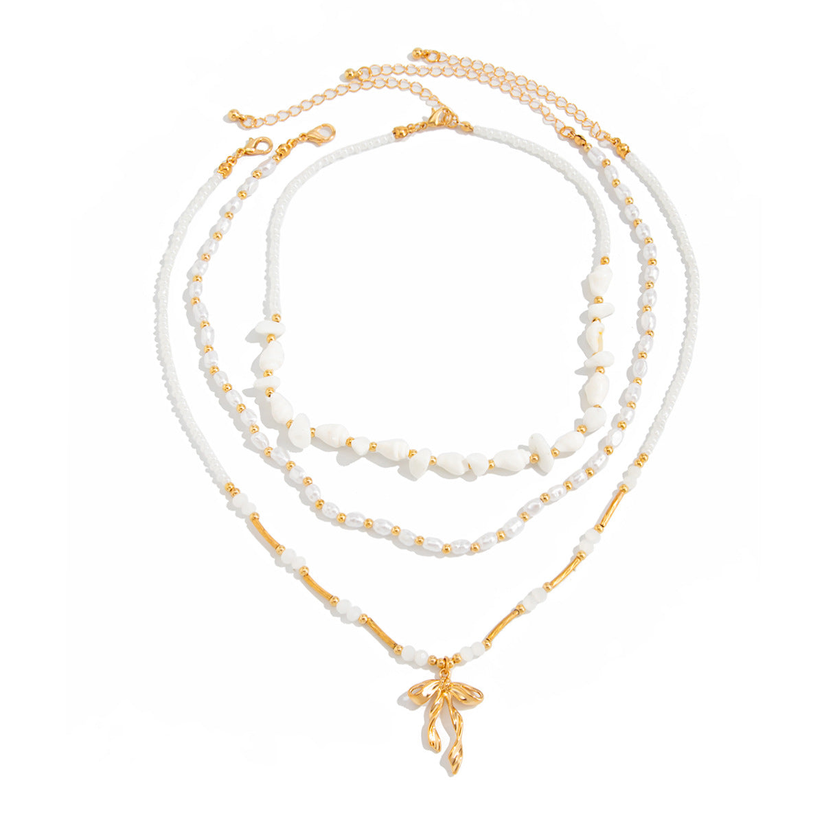 Bohemian Conch Bow Pearl-Style Necklace