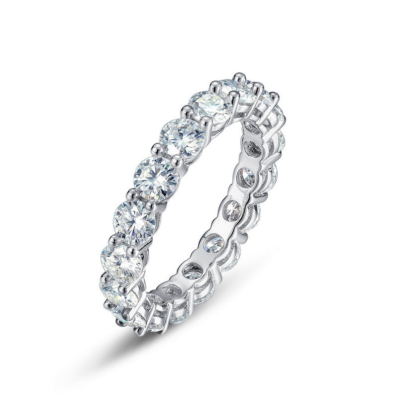 Planderful Classic Moissanite Sterling Silver Ring – 4 × 4 mm, 0.25 ct – Style 2