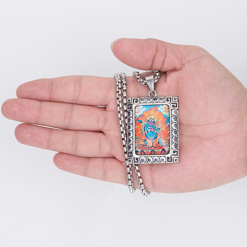 Steel Necklace - Vintage Zodiac Pendant