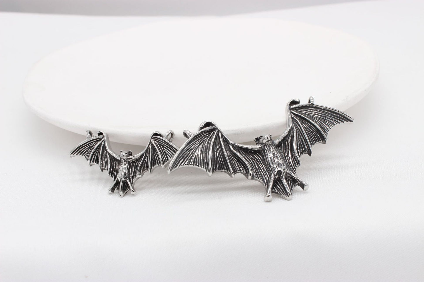 Goth Bat Wings Pendant Titanium Steel Planderful Unisex Protection Statement Jewelry