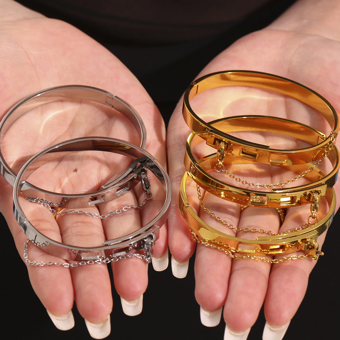 Planderful Chain Tassel Buckle Bracelet Unisex 18K Gold