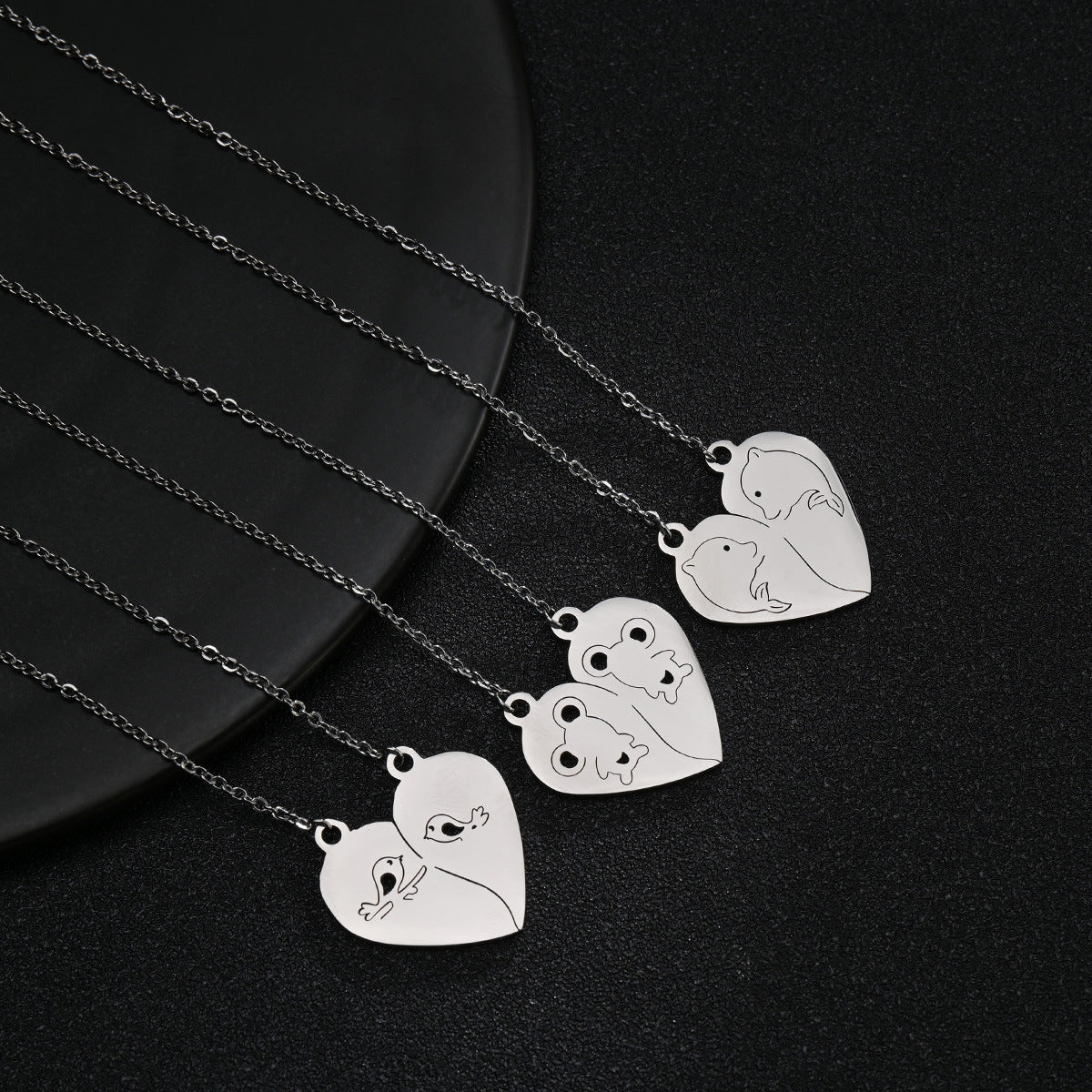 Elegant Stainless Steel Love Pendant Couple Necklace - Wholesale Jewelry from Reputable Factory
