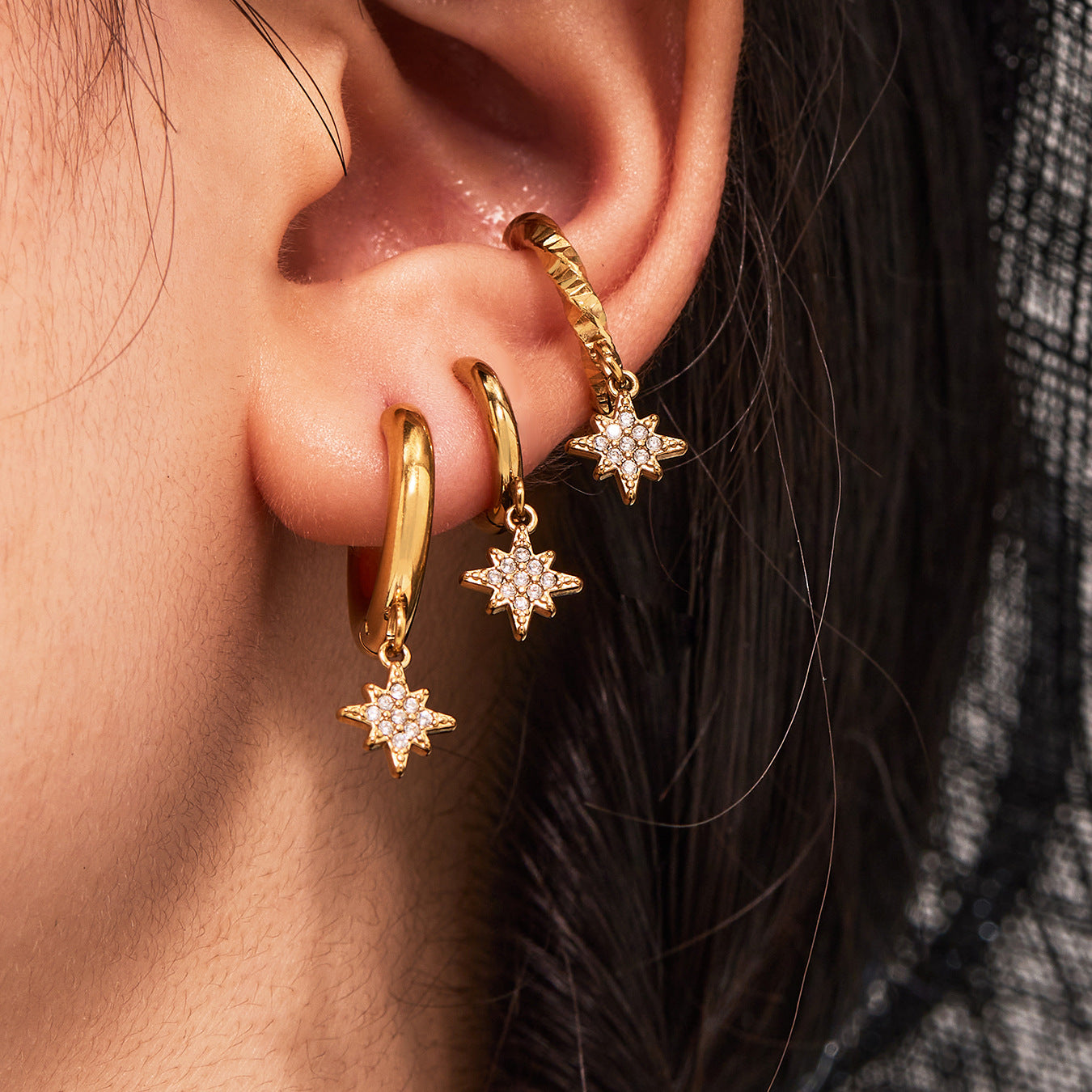 Planderful Zircon Earrings Exquisite Gold Plated For Women