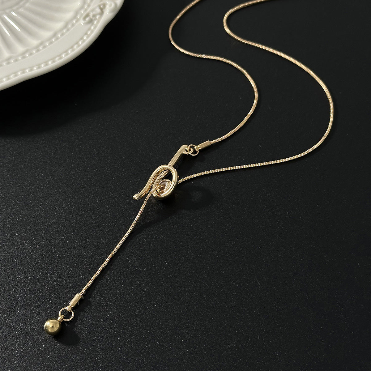 Adjustable Geometric Y-Shaped Snake Chain Necklace