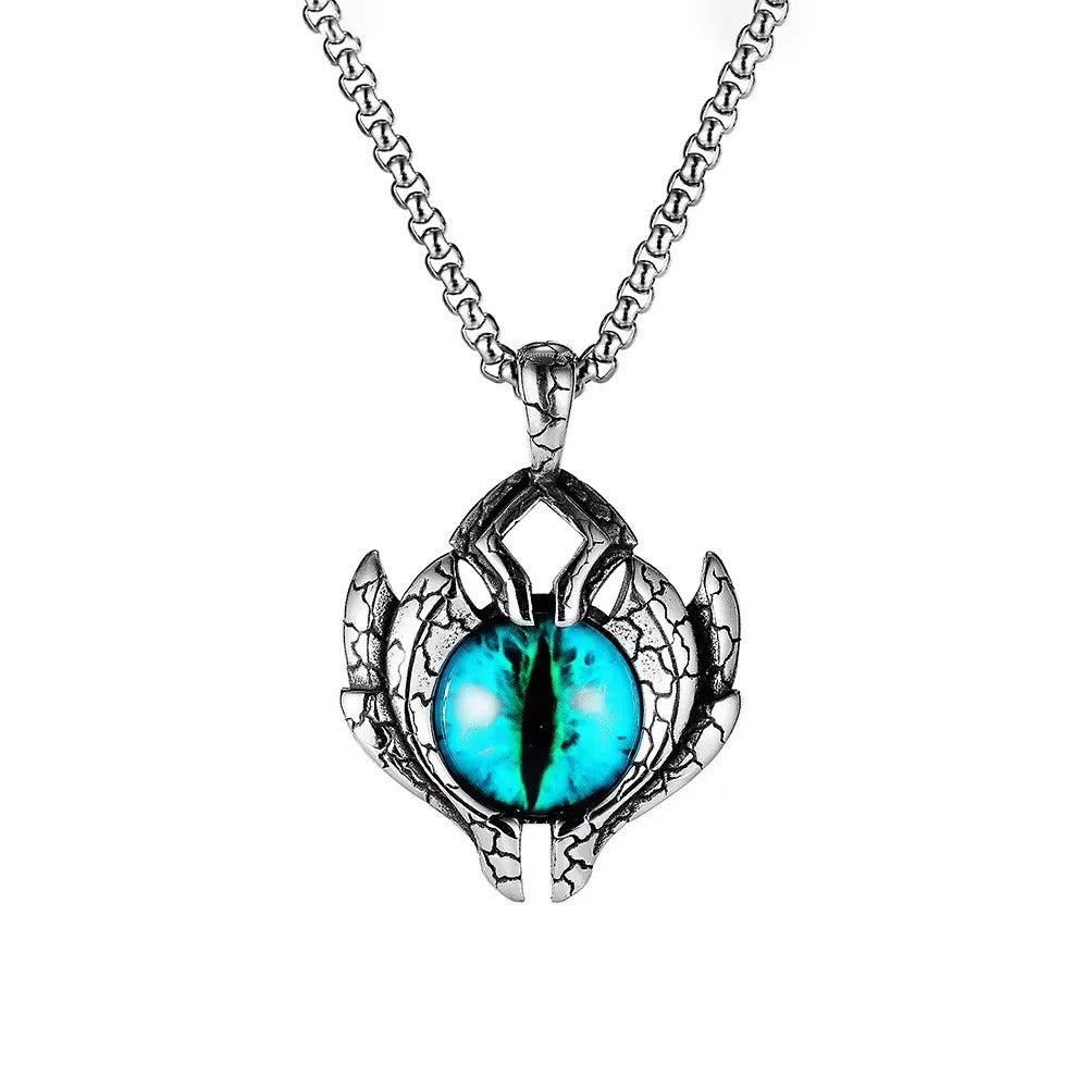 Vintage Evil Eye Stainless Steel Men's Pendant Necklace