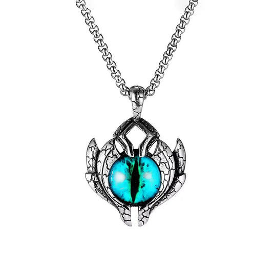 Vintage Evil Eye Stainless Steel Men's Pendant Necklace