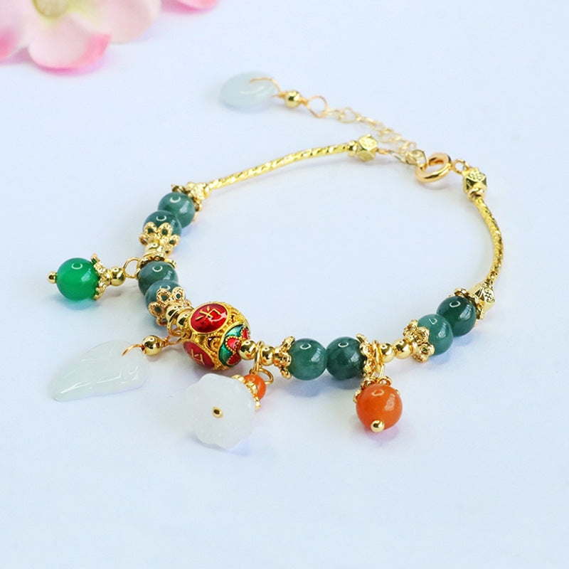 Blue Water Jadeite Enamel Bracelet