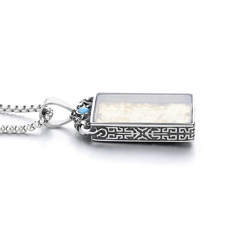 Stainless Steel Necklace - Elegant Zodiac Buddha Pendant