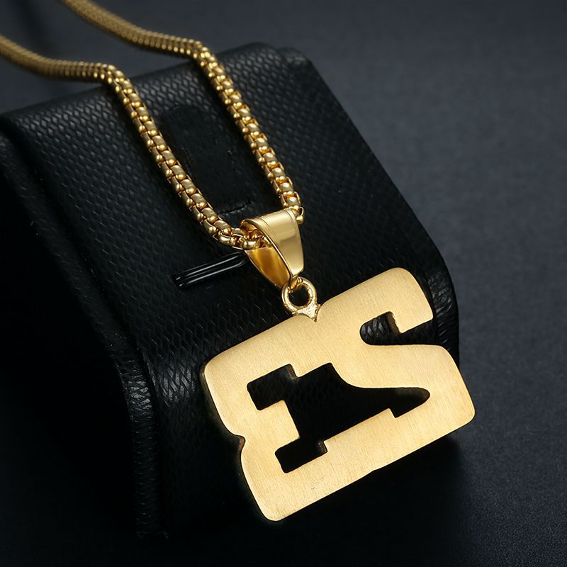 Planderful Hip Hop Necklace For Men And Women Premium Titanium Steel Gold Plated Zircon 23 Digital Basketball Pendant
