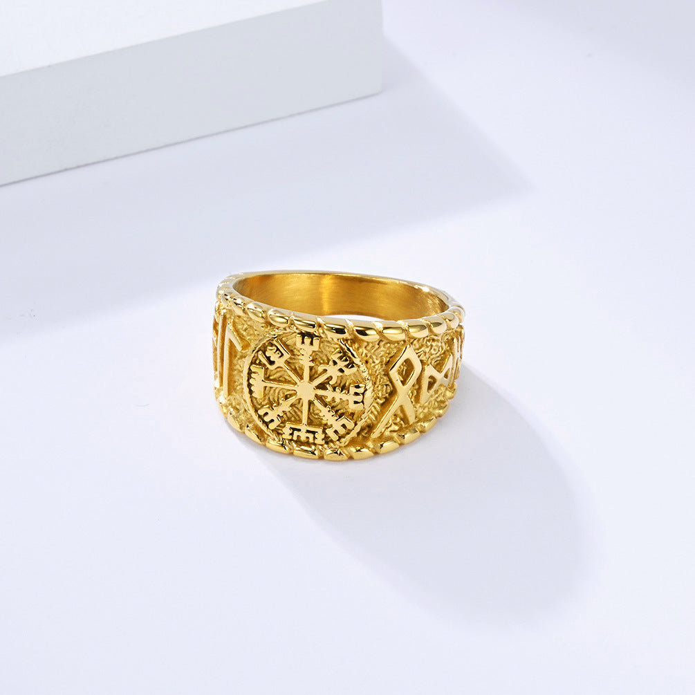 Viking Rune Ring For Men Titanium Steel Planderful Gift For Viking Enthusiasts Everyday Genie Collection