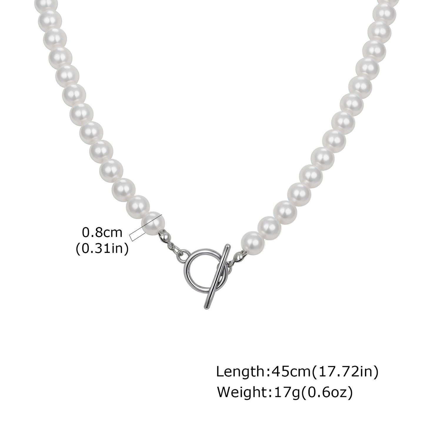 Baroque Style Alloy Toggle Clasp Imitation Pearl Beaded Necklace – Unisex