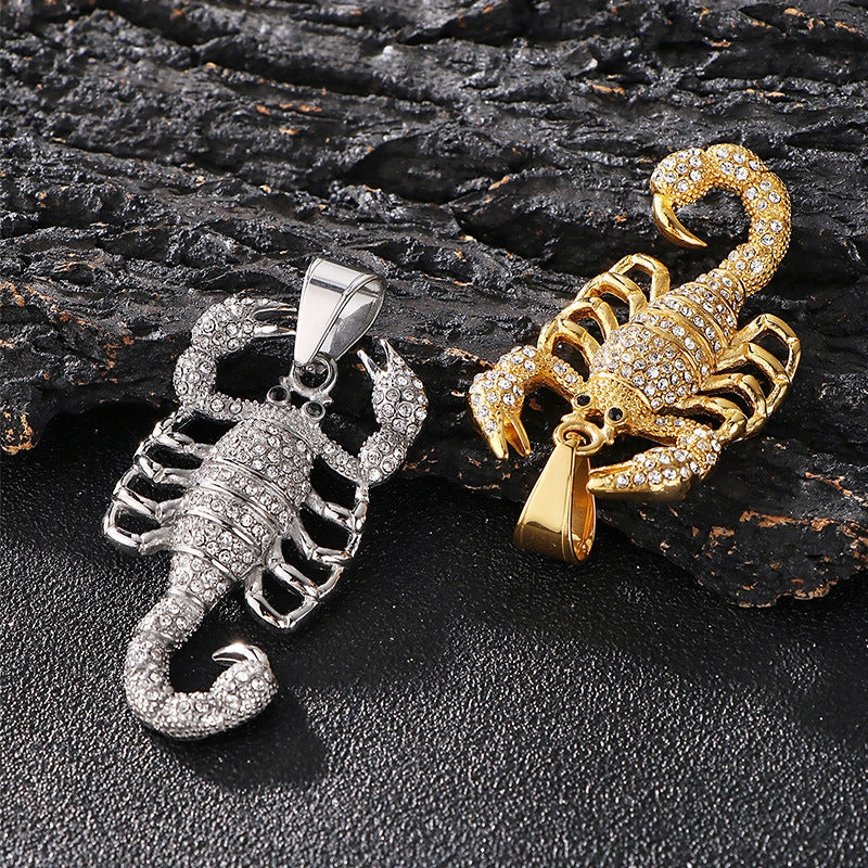 Planderful Everyday Genie Zircon HipHop Scorpion Pendant Men