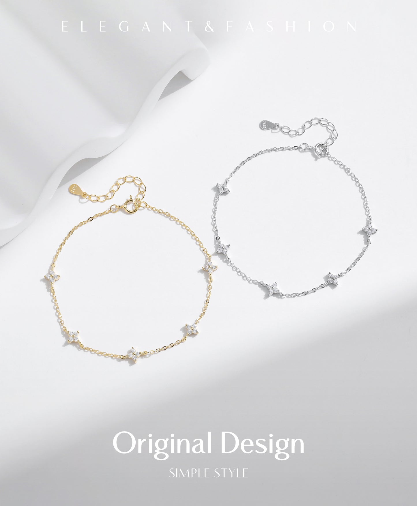 Planderful Everyday Genie Bracelet – Elegant Four-Leaf Clover Design