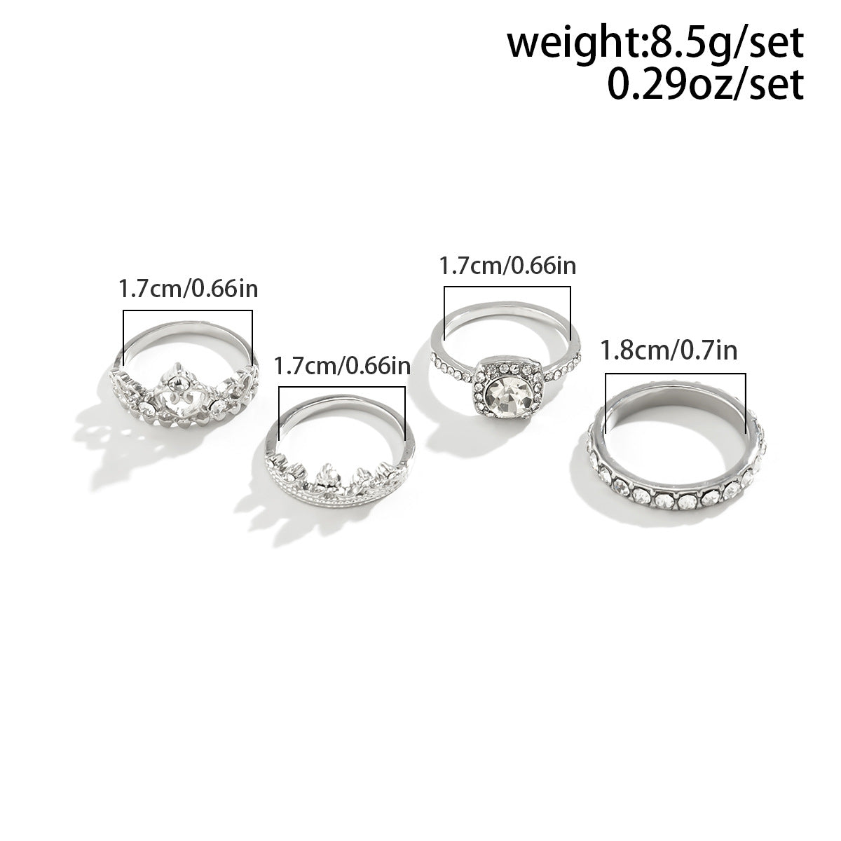 French Pastoral Heart-shaped Diamond Ring with Floral Crown Set Europe and US Cross-border Jewelry.