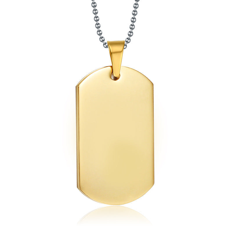 Stainless Steel Tag Pendant Glossy Personalized Accessories for Men