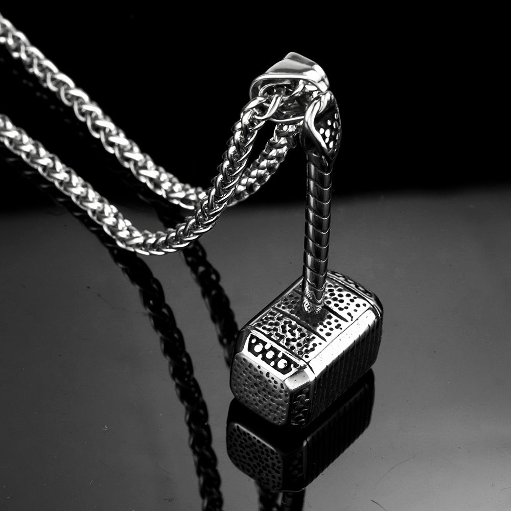 European and American Jewelry Stainless Steel Men's Pendant Necklace Retro Quake Pendant