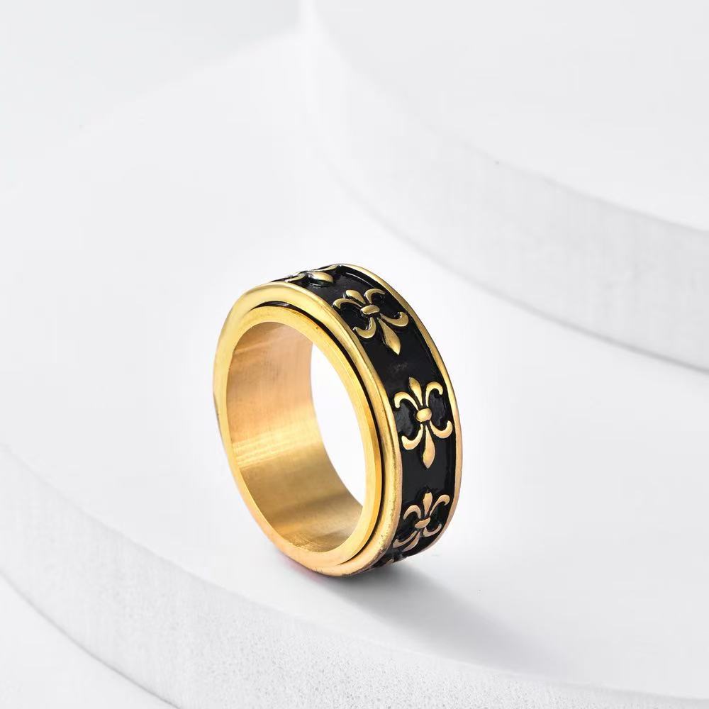 Planderful Stainless Steel Ring Rotating Cross Design For Men Edgy Punk Style Bold Statement