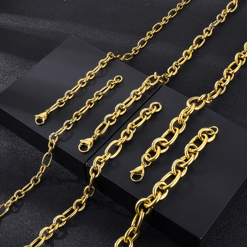 Source Factory Commuter Stainless Steel O Chain Necklace Bracelet Men's Multi-Size 7/10/13 Mmo
