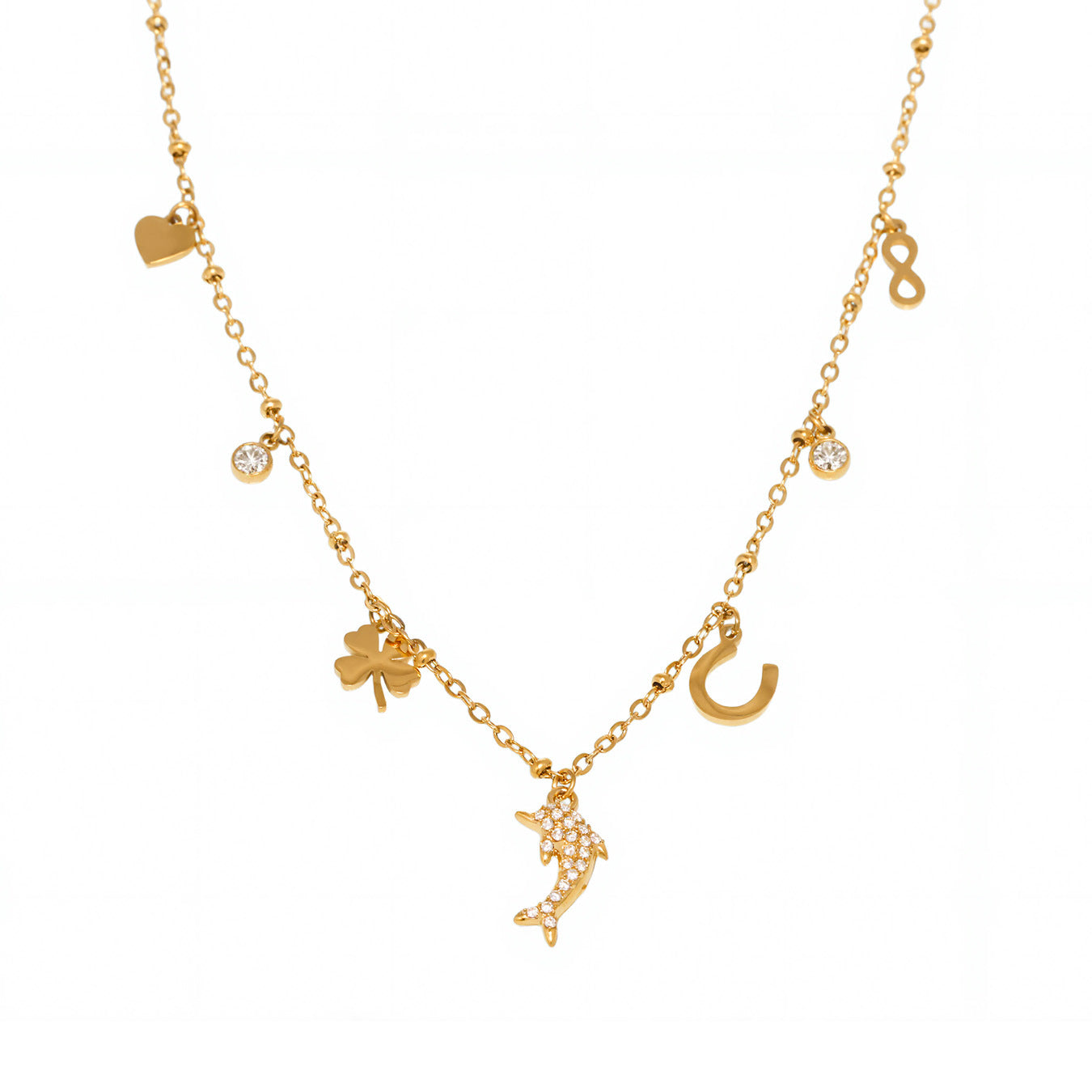 Stainless Zircon Collarbone Necklace For Girls Planderful