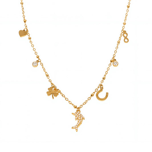 Stainless Zircon Collarbone Necklace For Girls Planderful