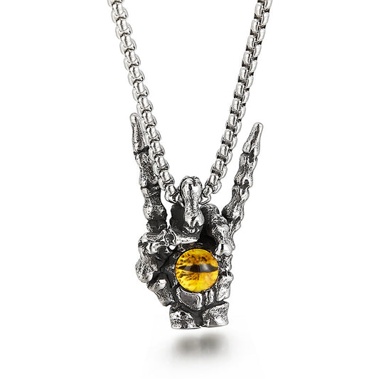 Custom Retro Victory Tiger's Eye Men's Titanium Steel Pendant