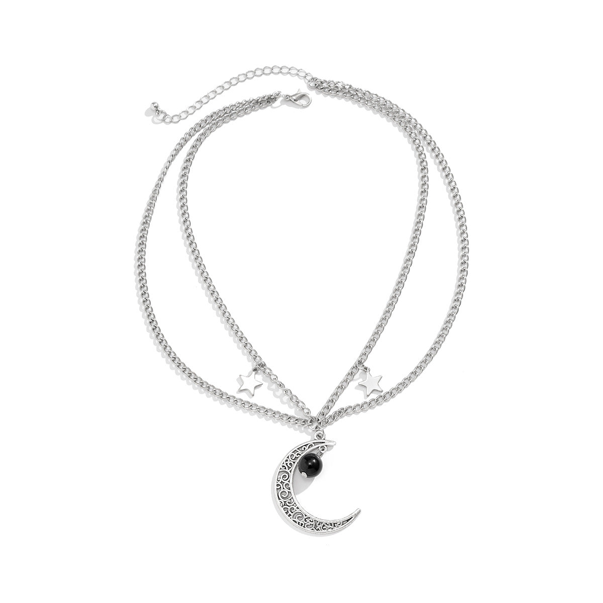 Planderful Vienna Verve Necklace – Retro Crescent Moon and Star Design