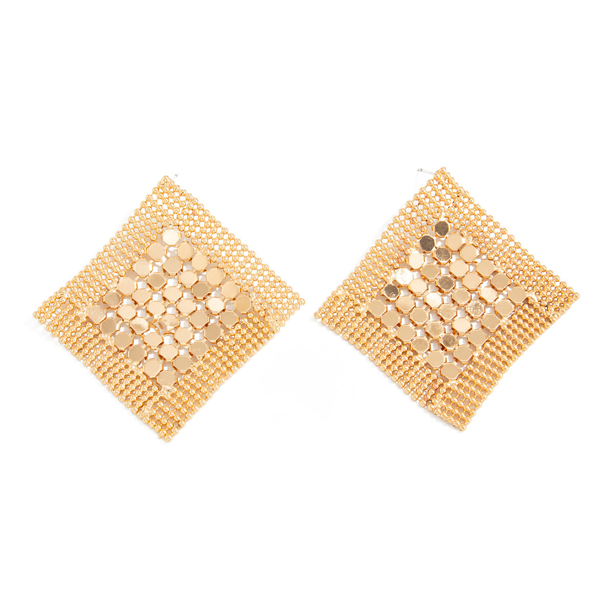 Geometric Rhombus Mesh Earrings By Planderful Vienna Verve For Modern Women Statement Jewelry