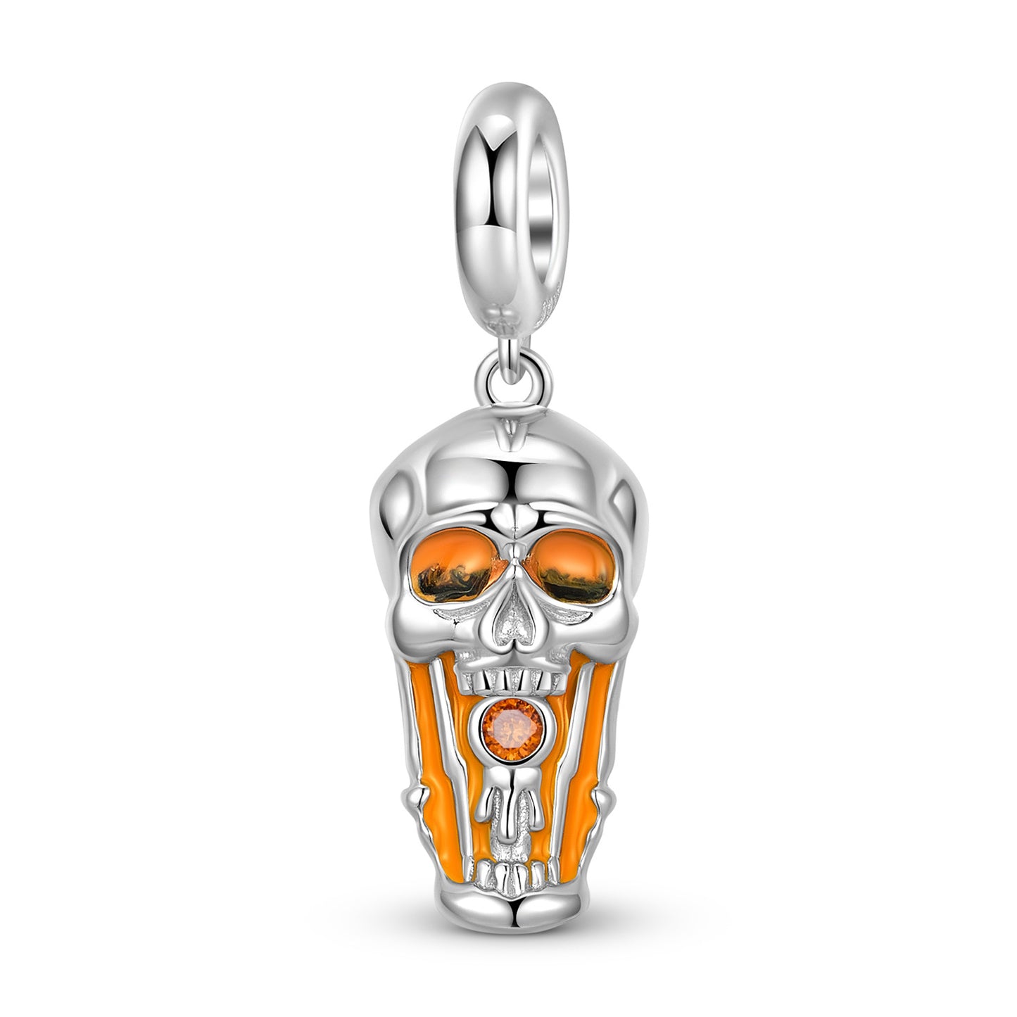Planderful Everyday Genie – Original Design Candle Skull Pendant 925 Sterling Silver Epoxy Niche Dark Wind Jewelry