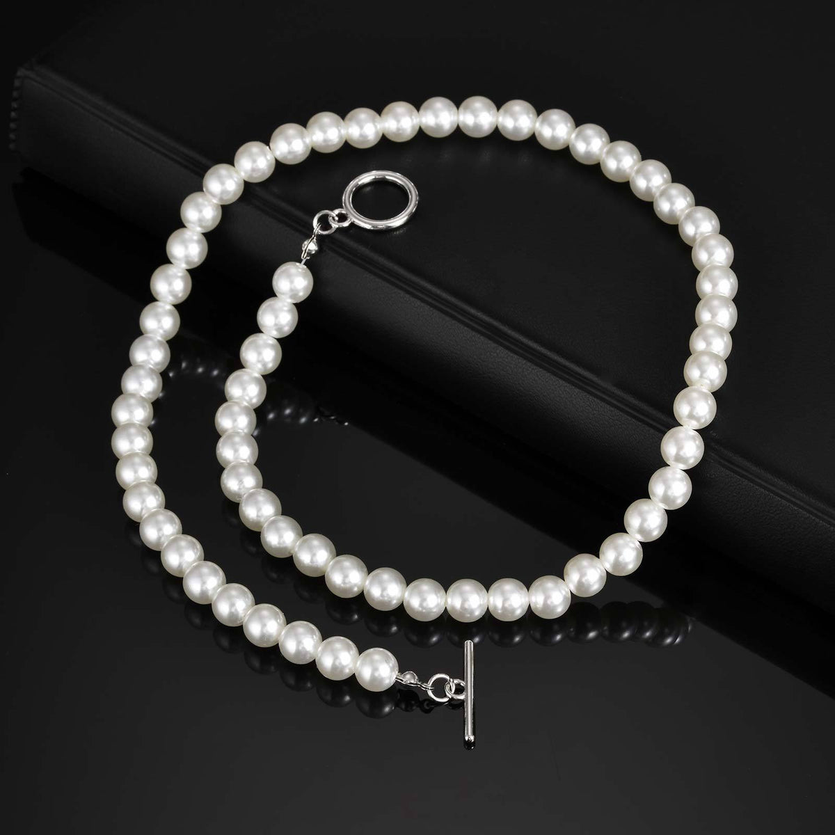 Baroque Style Alloy Toggle Clasp Imitation Pearl Beaded Necklace – Unisex