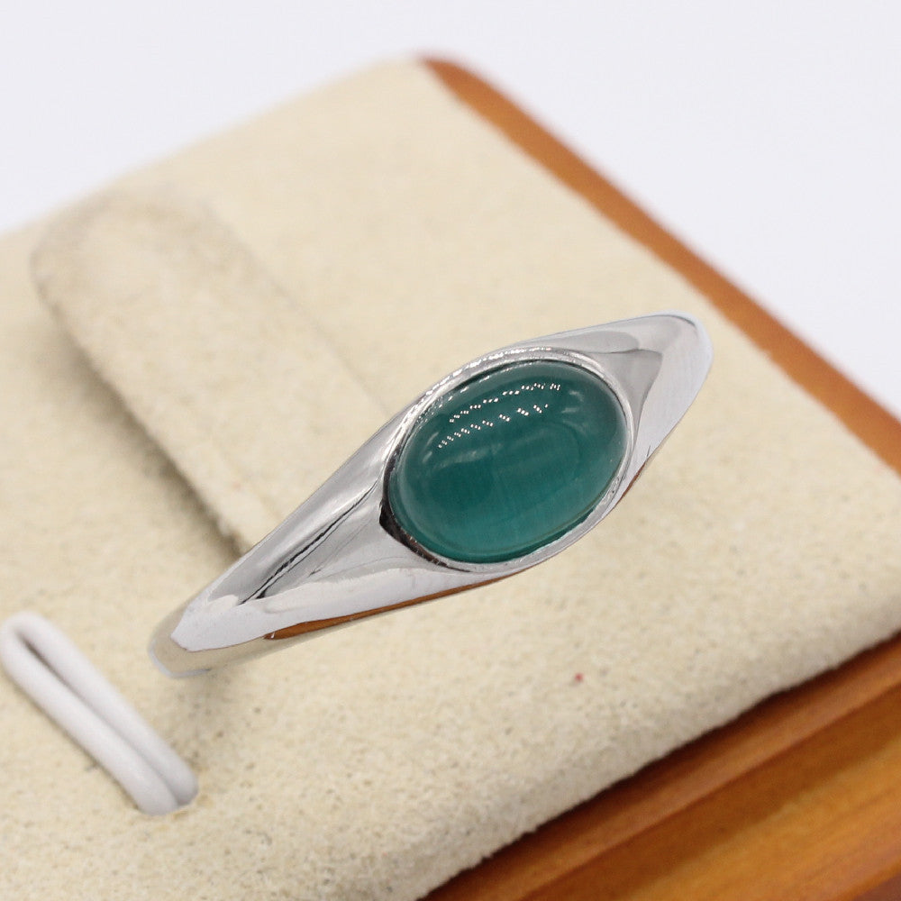 Cat Eye Ring Planderful Unisex Retro Jewelry Chic Minimalist Statement Stone For Women And Men