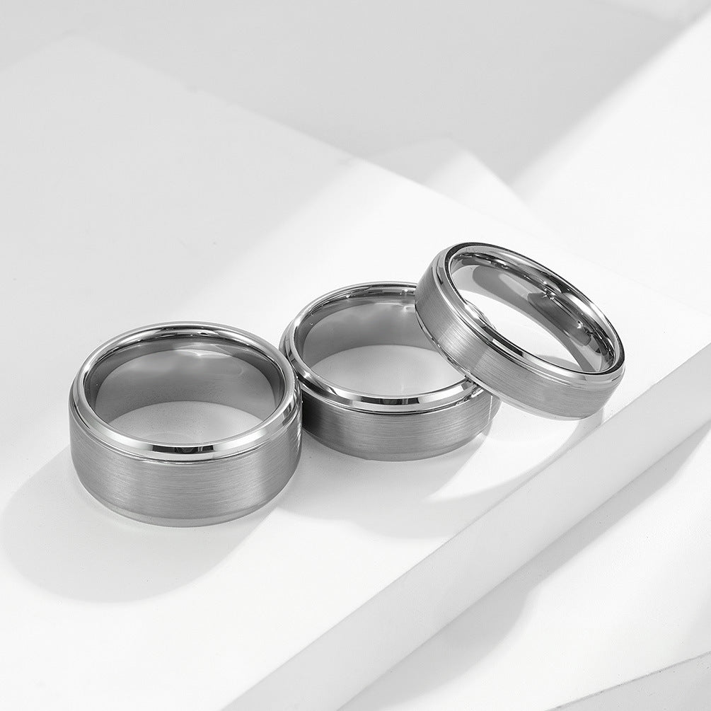 6/8/10Mm Wide Brushed Matte Tungsten Steel Ring for Men