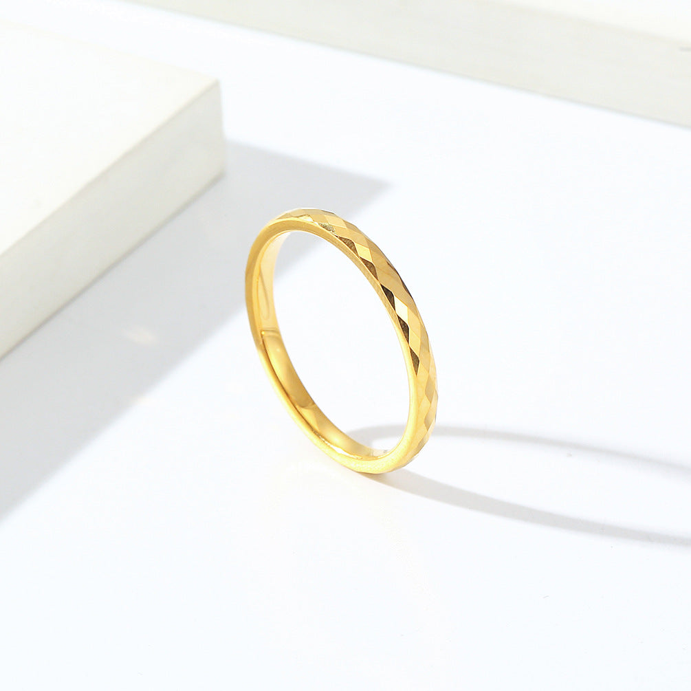 Cross-Border E-Commerce Simple Rhombus Tungsten Ring Fashion