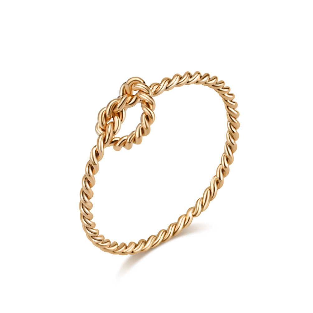 Twist Rope Knot Knotted Heart Stainless Steel Women's Ring Design Commuter